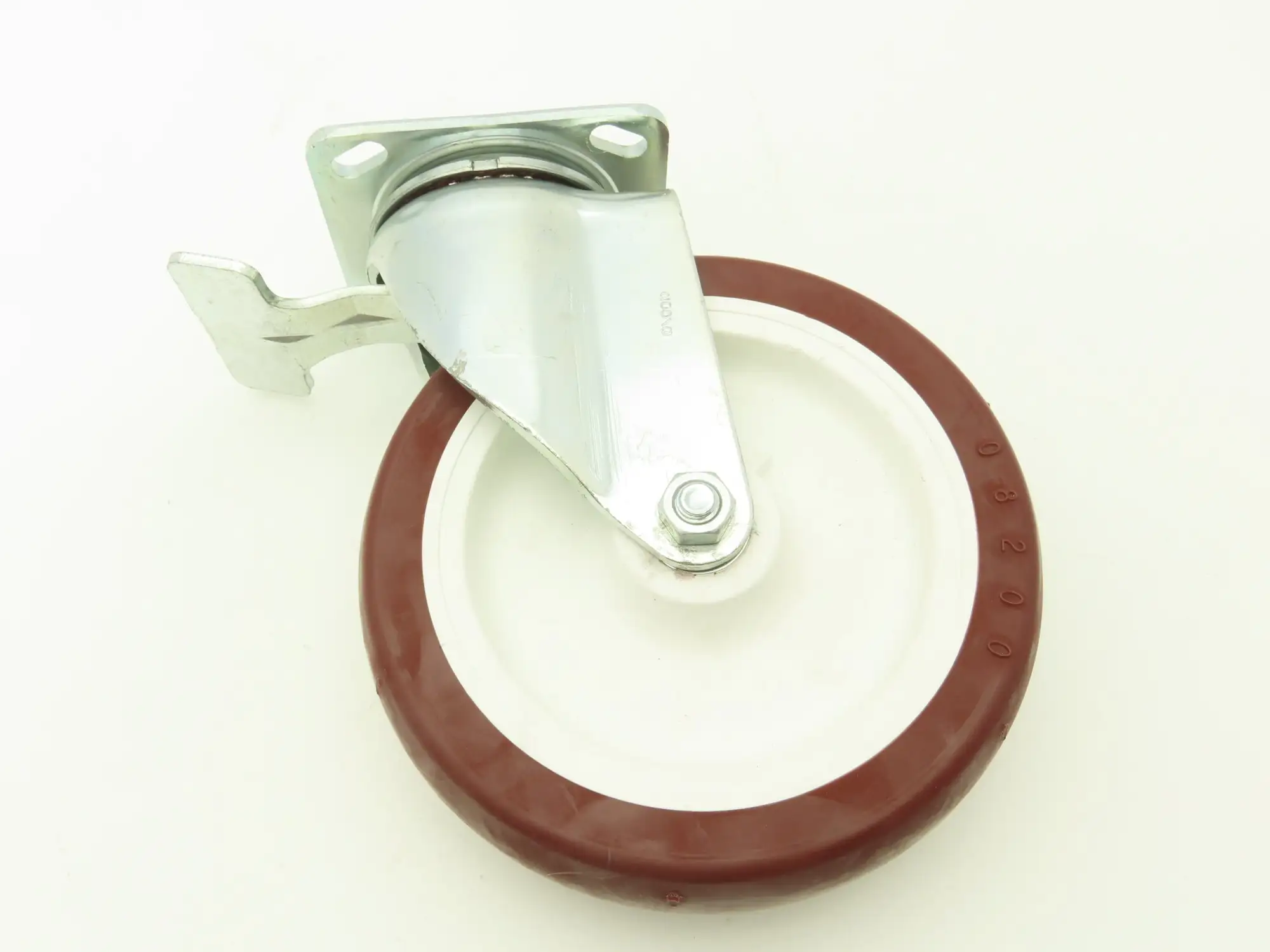 Payson 200/8 Swivel Caster 8" Poly Wheel Locking Greaseable Bearings 9-1/2" OAH