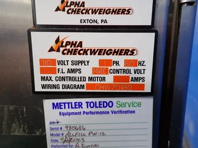 USED 2016 ALPHA CHECKWEIGHERS PW12