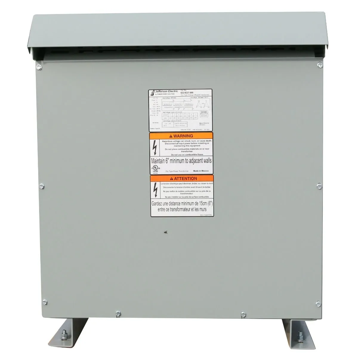 150 KVA Step Up Transformer Factory New 208 Delta Primary 480Y/277 Secondary Jefferson 423-9261-000