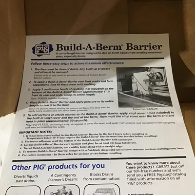 Pig PLR103 Build A Berm Vented Corner