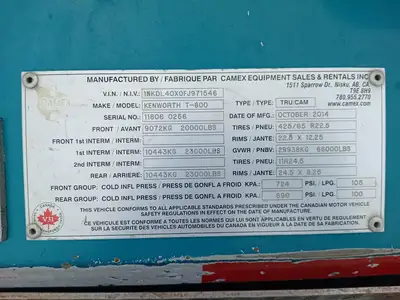 Used 2014 KENWORTH T-800 Fuel Oil Tanks British Columbia CA | Lenmark #1440720