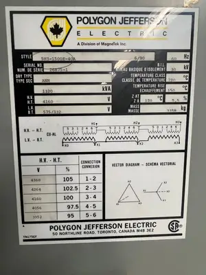 USED POLYGON JEFFERSON ELECTRIC 5H3-1500E-40A