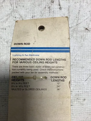 Angelo 12″ Brass Finish Down Rod 77042 -NOS