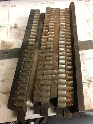 3041-385 SET OF 9 ENGINE TURNING STRAIGHT LINE PATTERN BARS