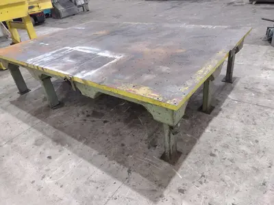 148" X 98" HEAVY DUTY STEEL LAYOUT WELDING SHOP TABLE: STOCK #23565