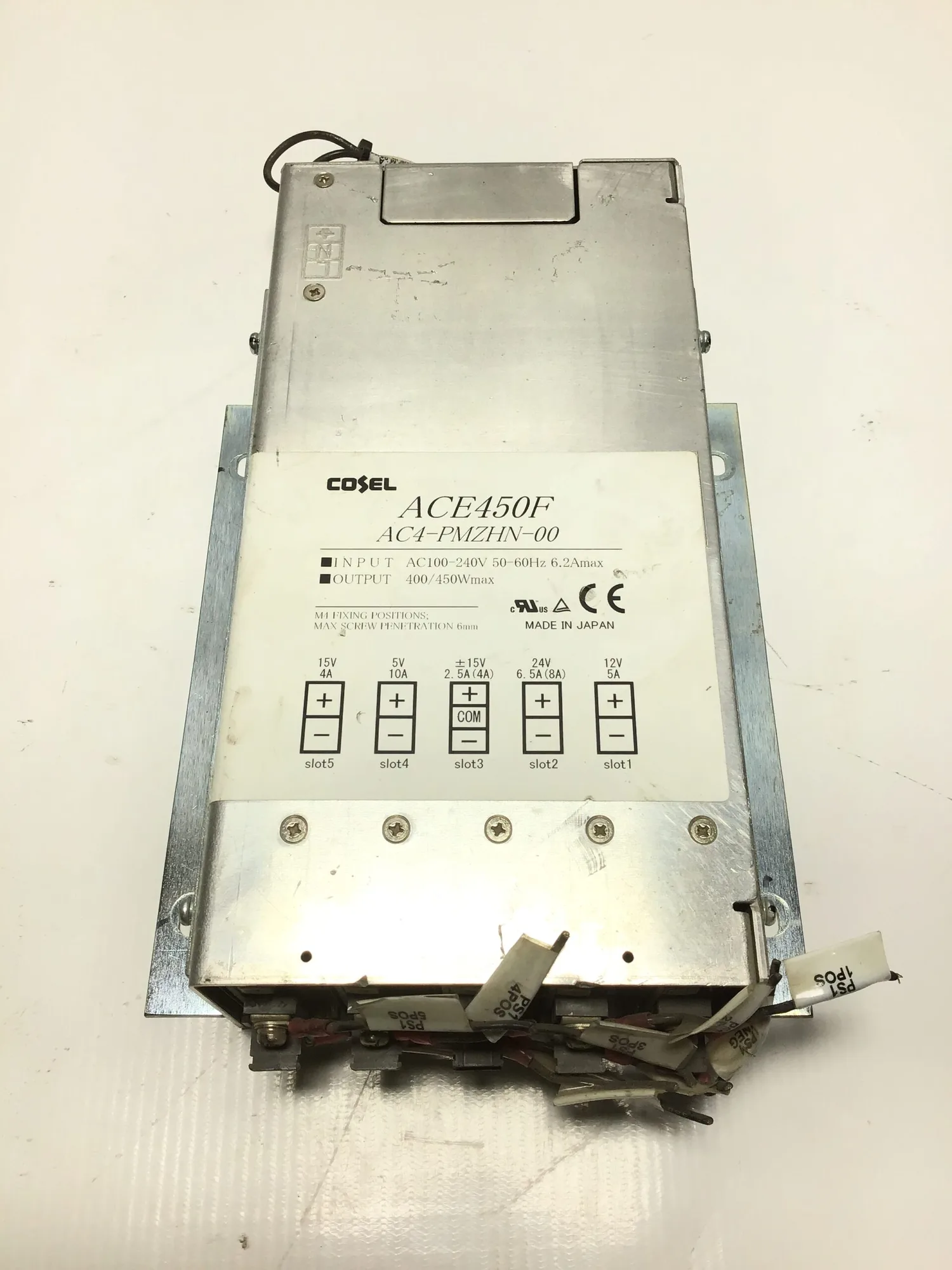 COSEL ACE450F Power Supply Input AC100-240V 50/60Hz 6.2Amax Output 400/450Wmax