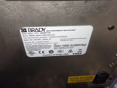 USED BRADY WRAPTOR