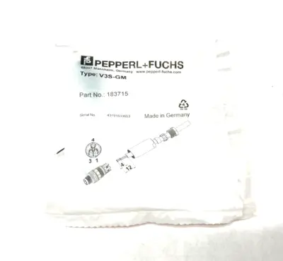 V3S-GM, 183715 | Pepperl+Fuchs V3S-GM Straight Field Attachable Connector 3-Pin 183715 - New
