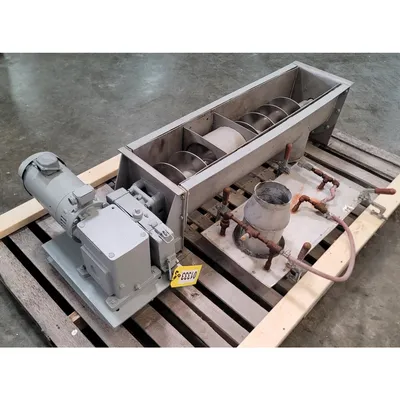 Used 9" Dia X  32" Long Stainless Steel Screw Auger Feeder