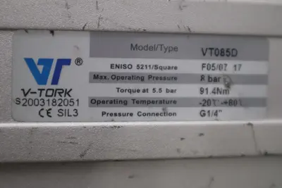 V-TORK VT085D Actuator w/ Javic SS Ball Valve & Lock NEW VALVE STOCK M-21CC
