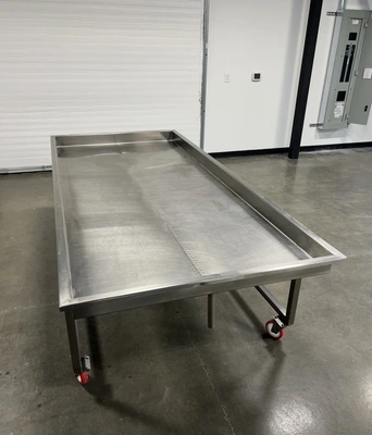 109”x49”. Stainless steel 316 table
