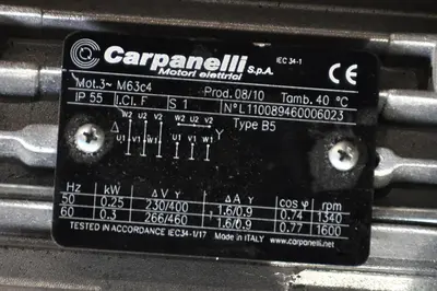 USED ZM CARPANELLI MOTOR 0,3 KW