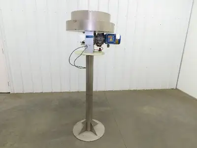 Marin G&C Rotary Orienting Aerosol Cap Sorter Stainless Bowl Pedestal Feeder 24"