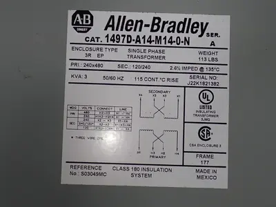 Used ALLEN BRADLEY 1497DA14M140N Distribution Transformers Ohio US | HGR 24 #895317