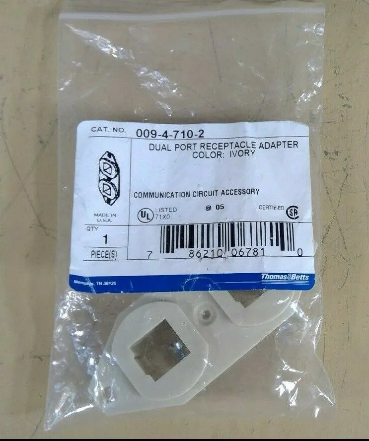 Thomas&Betts 009-4-710-2 Dual Port Receptacle Adapter ; Color: Ivory 3H