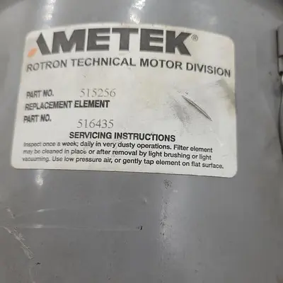 USED AMETEK 515256 - AMETEK ROTRON INLINE FILTER 2.5" & PIPE FITTINGS