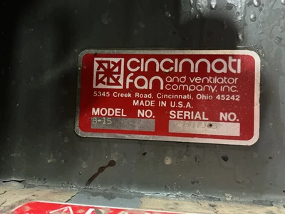 Used CINCINNATI FAN PB-15 Fume Extractors Ohio US | Equipment Recovery Corp. #1331816