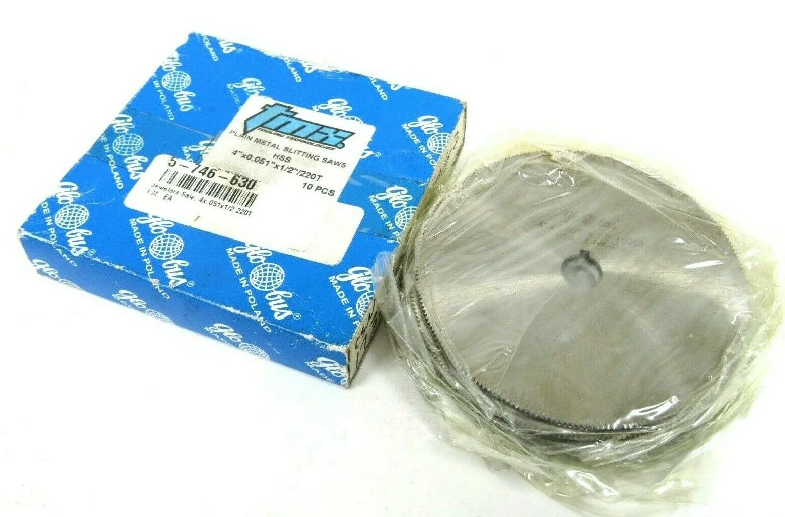 10 NEW GLOBUS 5-746-630 METAL SLITTING SAWS 5746630 4"X.051"X1/2"/220T