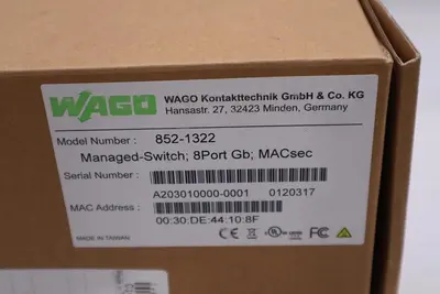 NEW IN BOX WAGO 852-1322 Switch Ethernet Managed Port Count STOCK H736
