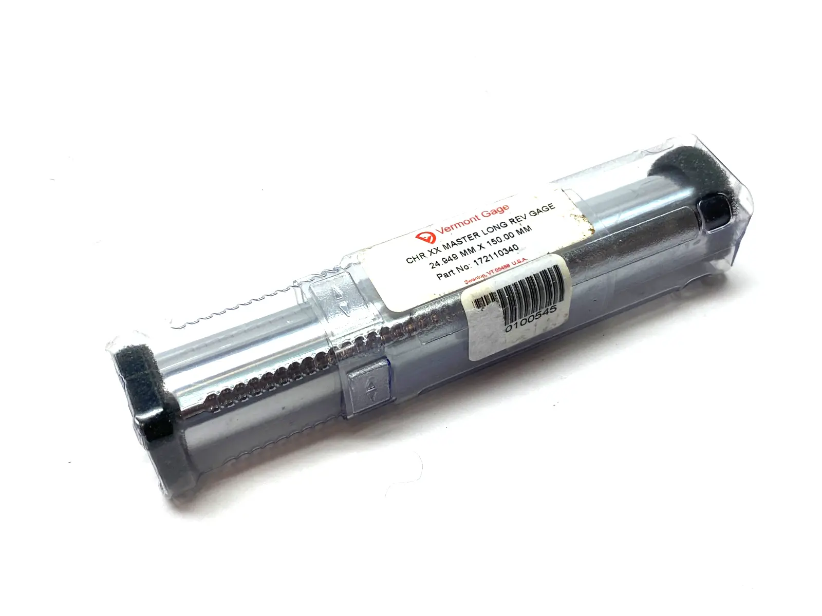 NEW VERMONT GAGE CHR XX REVERSIBLE LONG MASTER GAGE 24.949MM X 150.00MM