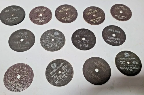 Abrasive Cut Off Wheel Different Thickness Carborundum A36-I BMX2 Lot of 13