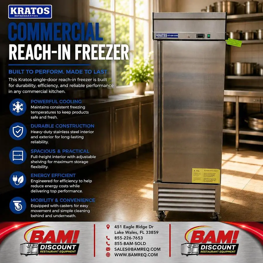 New | in-Stock KRATOS 69K-765HC Freezers Florida US | BAM Discount Restaurant Equipment #1373130