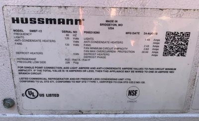 129-0094 Hussmann SMBT 12’ Remote Service Deli Cooler Case