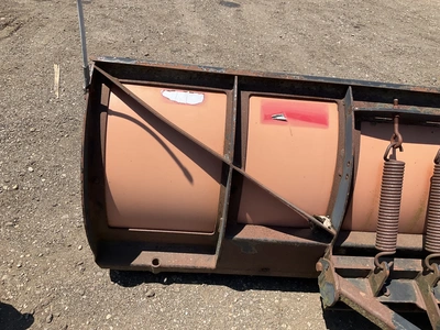 Boss 8’ straight blade snowplow, poly face, bolted on metal cutting edge. Spring trip, hydraulic ang...