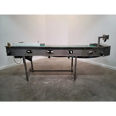 Used 20" Wide X 8' Long Stainless Steel Slider Bed Flat Belt Conveyor
