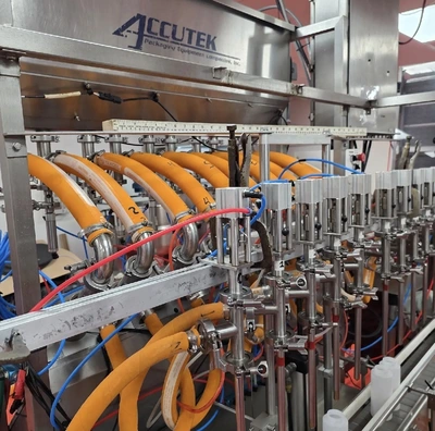 Used Accutek 10-Head Bottling Line Rinser, Filler, Capper, Sleeve Labeler & Bottle Warmer Liquid Fillers South Carolina US | Elite Machine #1224932