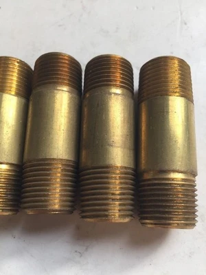 *New* 3/8" X 2.0 Brass Long Nipple  (Lot Of 5) *Warranty*