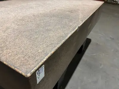 72x48x12 | Pink Granite Stone Inspection QC Table, 72" x 48" x 12" - Used