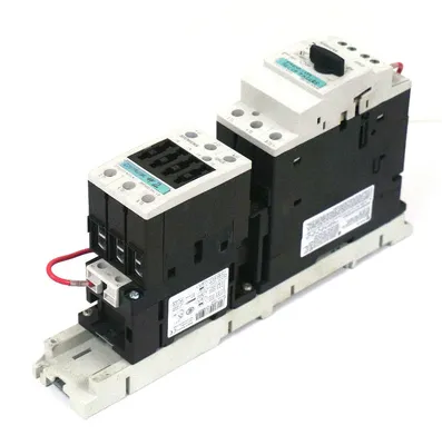 USED SIEMENS 3RV1031-4DA10 MOTOR PROTECTOR W/ 3RT1033-1AK60 CONTACTOR