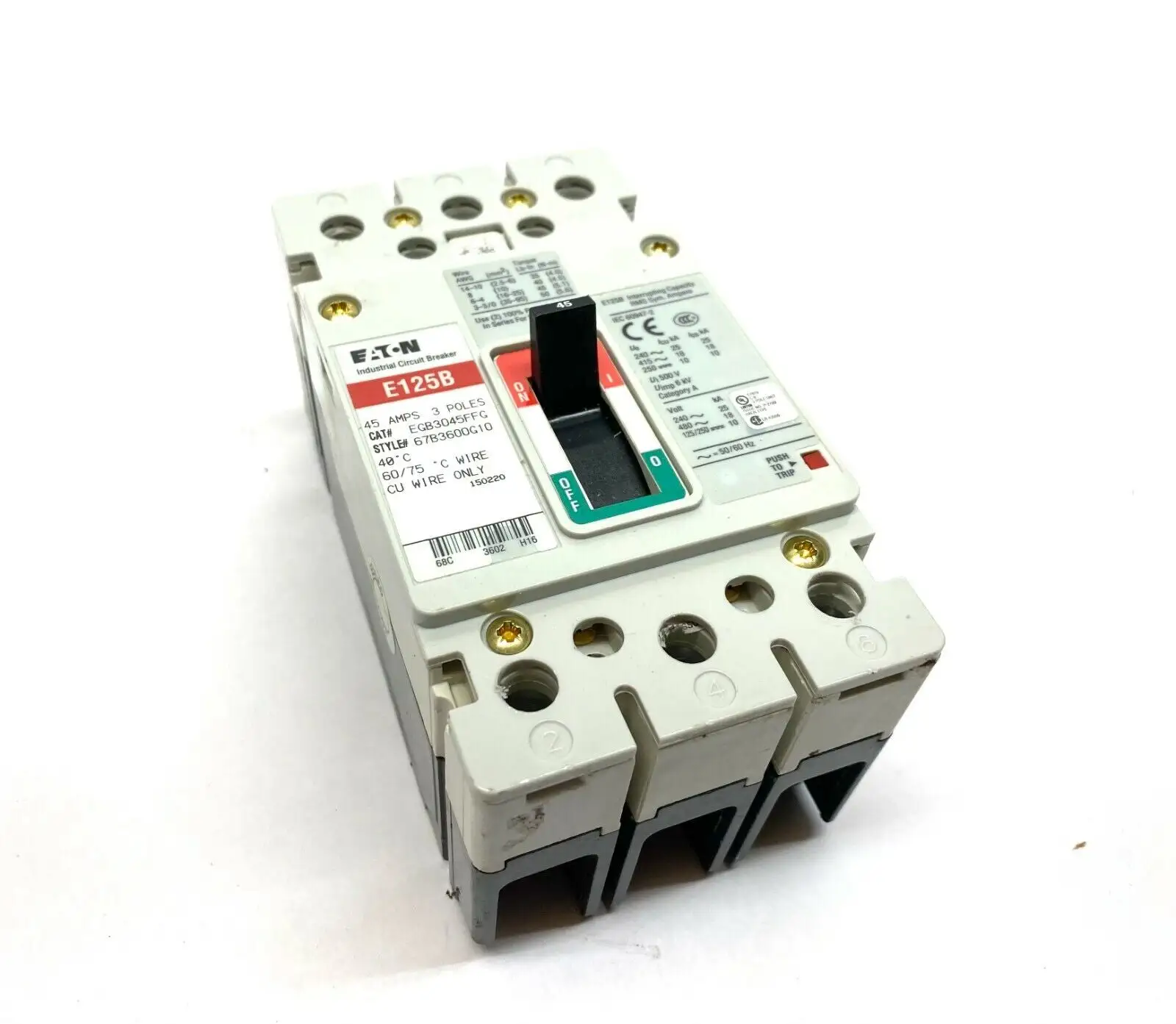 USED EATON INDUSTRIAL CIRCUIT BREAKER