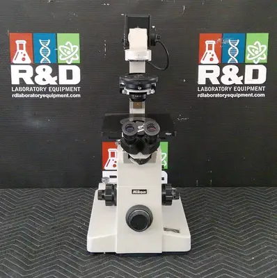 Nikon Diaphot Inverted Phase Contrast Microscope With 3 Objectives