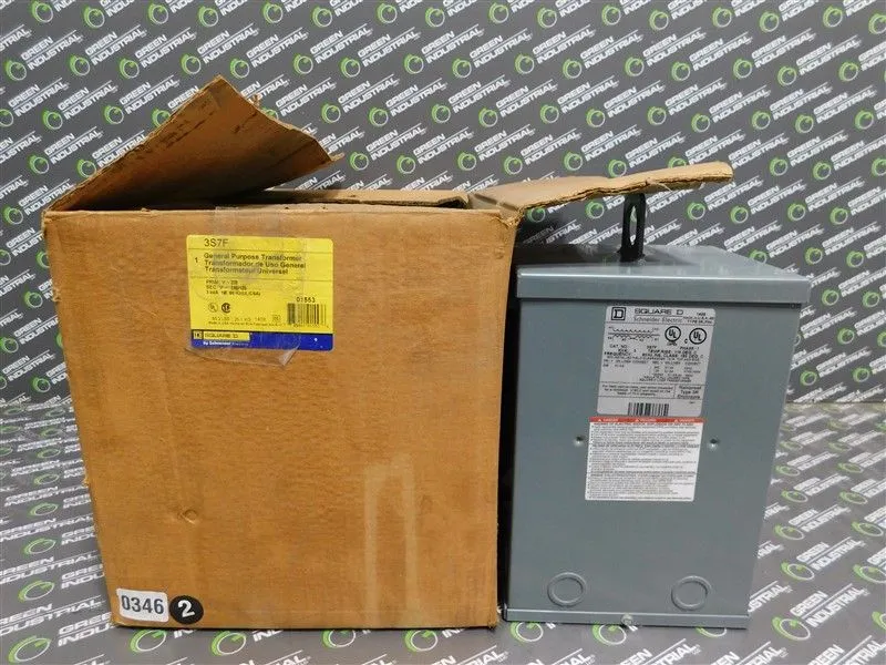 Square D 3S7F Transformer 3kVA Pri 208 Sec 120/240 1 Ph 60 Hz New