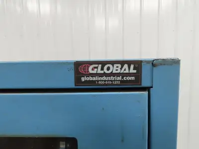 Global Industrial Mobile Computer Cabinet W/Zebra 140Xi II Thermal Label Printer