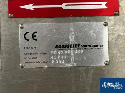 USED Rousselet Robatel 400 MM Rousselet Basket Centrifuge, Model RC40VXKSAR
