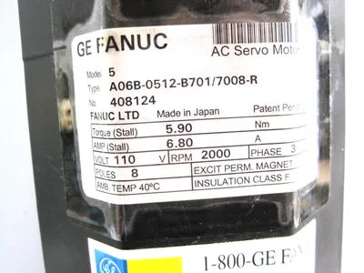 GE FANUC A06B-0512-B701/7008R SERVO MOTOR A06B0512B7017008R