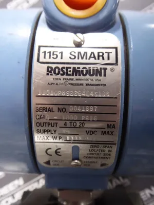 Rosemount 1151GP8S22B4L4S1D6 Differential Pressure Transmitter 1000 PSI Max. i3k Used