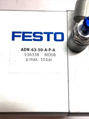 USED FESTO ADN-63-50-A-P-A COMPACT CYLINDER 63MM BORE 50MM STROKE 536338