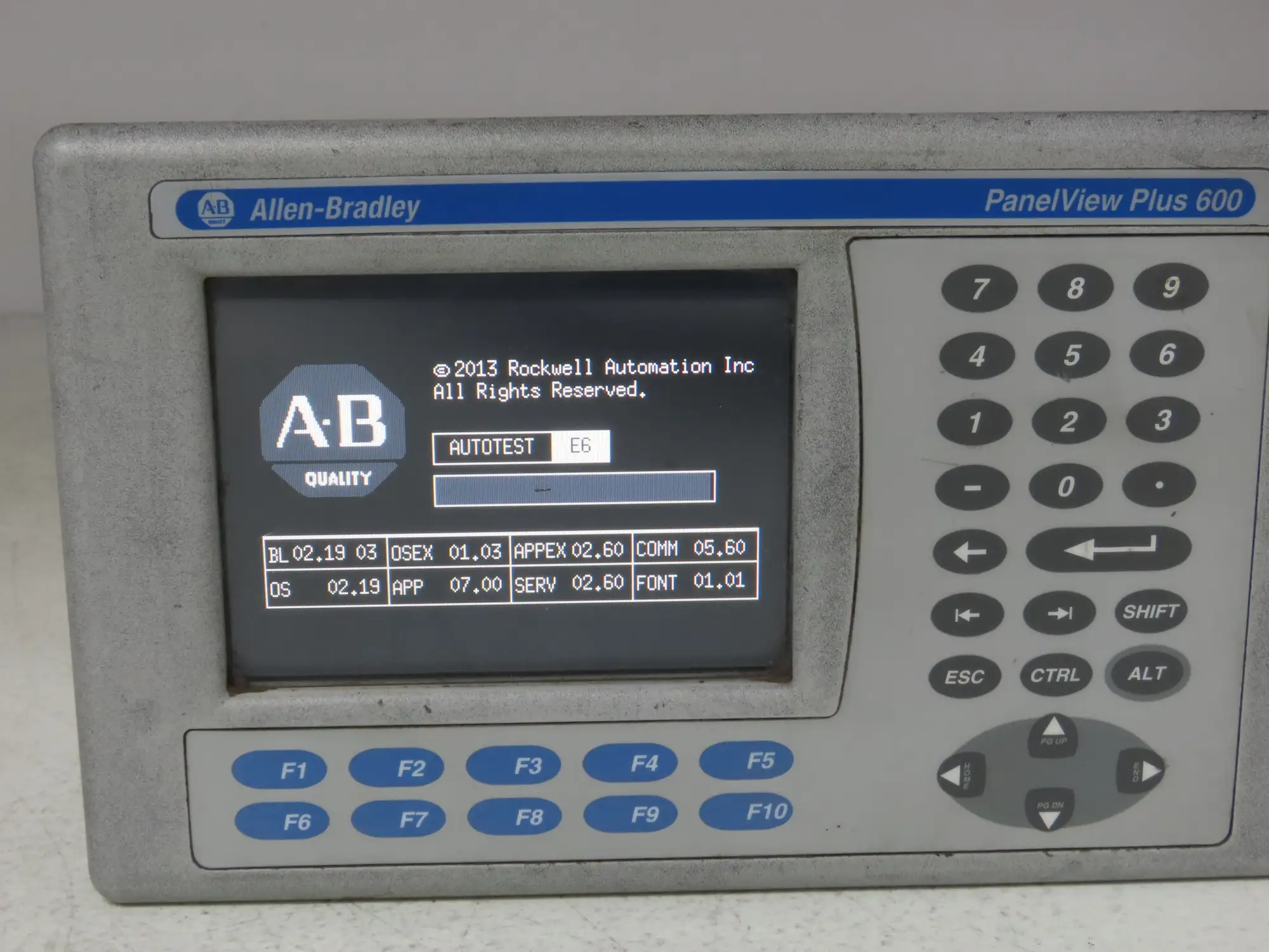 Allen Bradley 2711P-K6M20D8 PanelView Plus 600 Graphic Terminal Series A