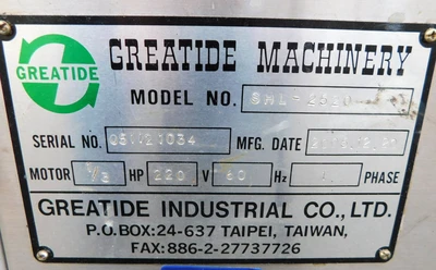 USED GREAT TIDE INDUSTRIAL  CO. LTD. SHL-2520