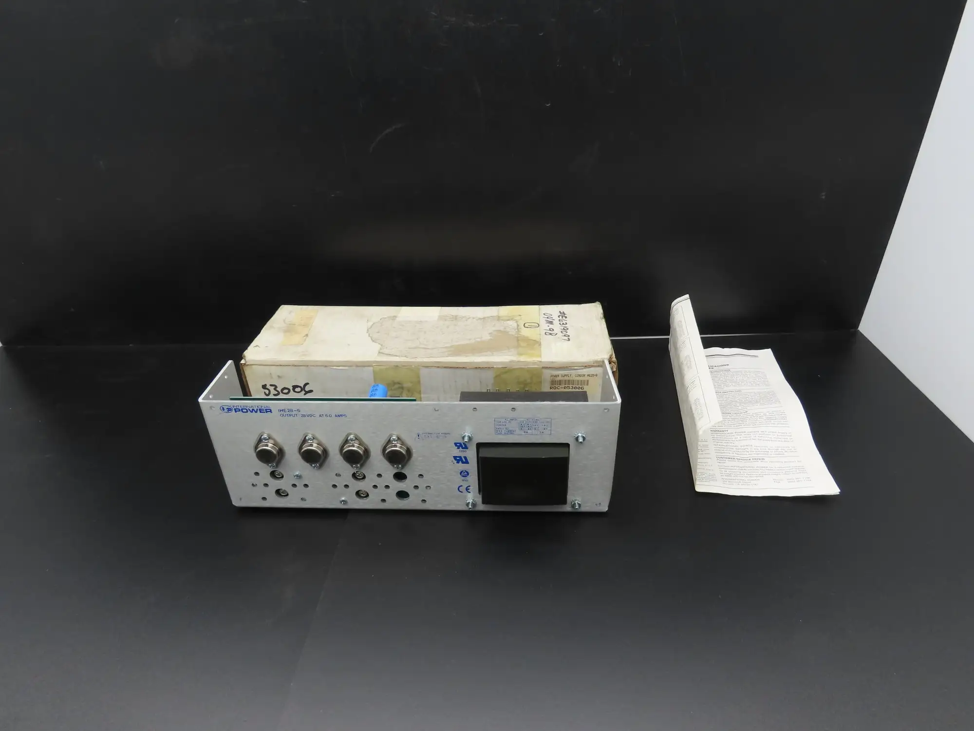 International IHE-28-6 DC Power Supply 100-240VAC 47-63Hz Input 28VDC 6A Output