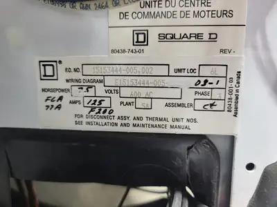 USED SQUARE D MODEL 6
