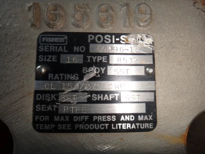Fisher Posi-seal 16" Stainless Control Valve
