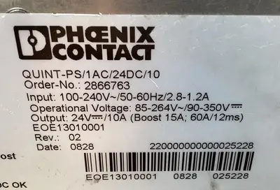 Used Phoenix Contact PHOENIX CONTACT QUINT-PS/1AC/24DC/10 PLC Processors | Palmetto Automation #1154419