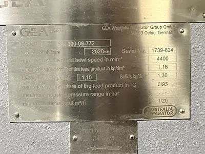 USED 2020 GEA WESTFALIA SSI-300-06-772