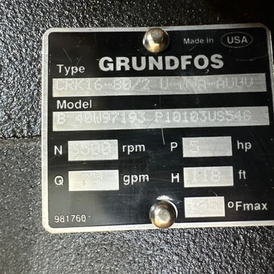 NEW Grundfos CRK16-80/2 U-W-A-AUUV