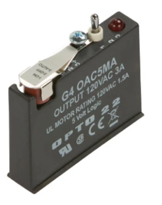 Opto 22 G4OAC5MA G4 AC Output 12-140 VAC, 5 VDC Logic with Manual/Auto Switch [New]